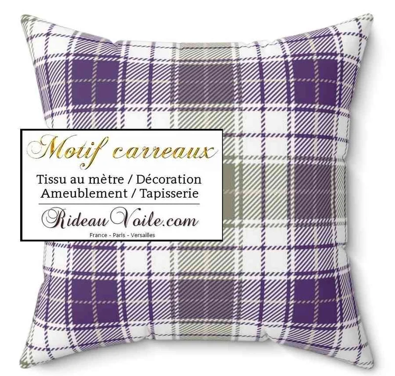 Laine tissu d'ameublement écossais tartan carreaux lilas mètre rideau tapisserie
