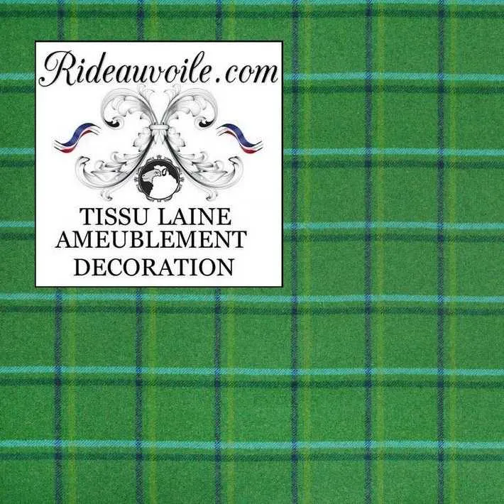 Chalet architecte décoratrice d'intérieur Laine carreaux vert mètre confection rideaux