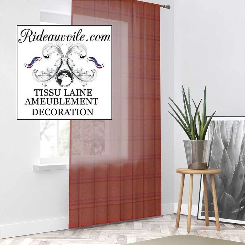 Tissu ameublement intérieur Laine carreaux au mètre confection rideaux ignifugé
