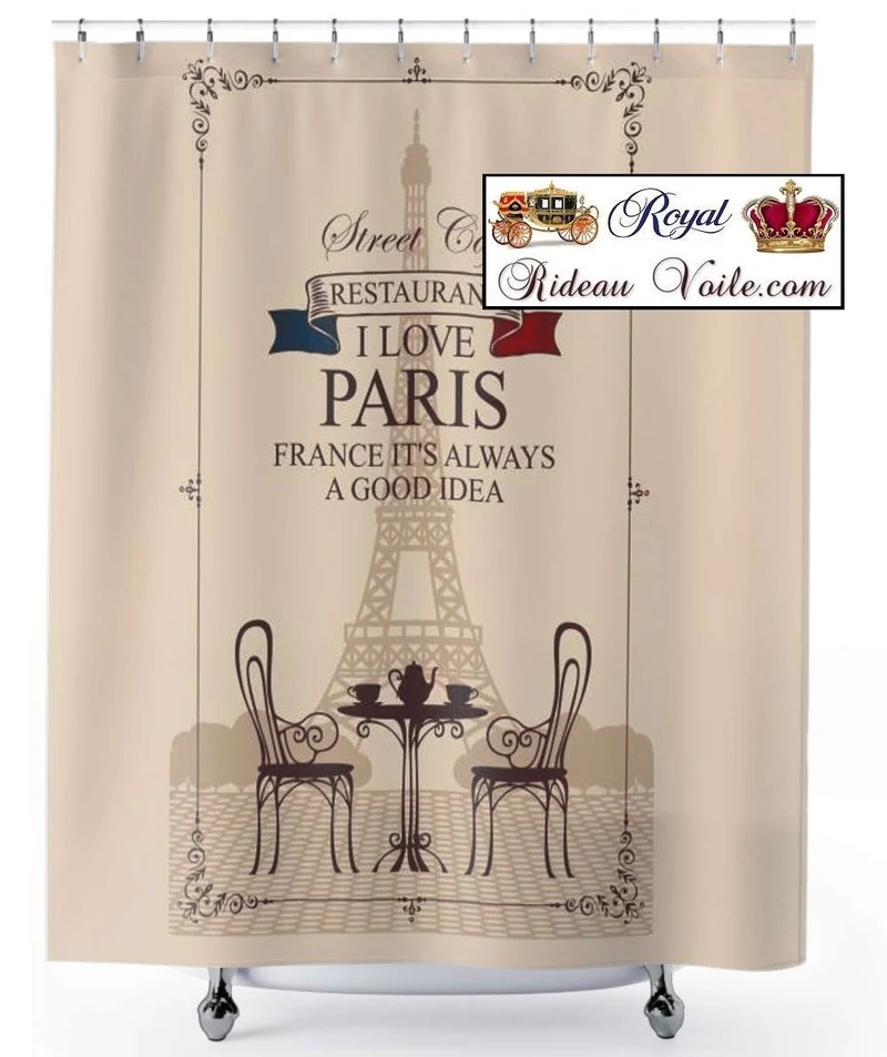 Rideau de douche décoration sur mesure 150x450cm motif imprimé personnalisé