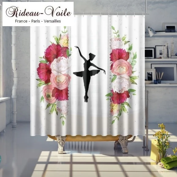 Rideau de douche décoration sur mesure 150x450cm motif imprimé personnalisé