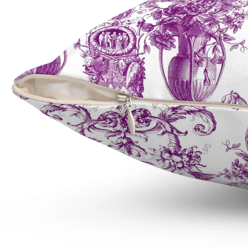 Toile de Jouy parme violet tissu ignifuge architecte hôtel restaurant mètre rideau voilage
