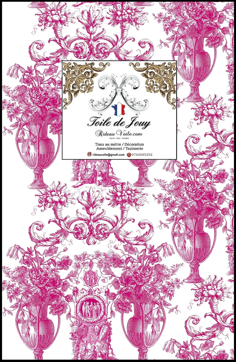 Éditeur textile ameublement imprimé Toile de Jouy Paris mètre rideau voilage tapisserie
