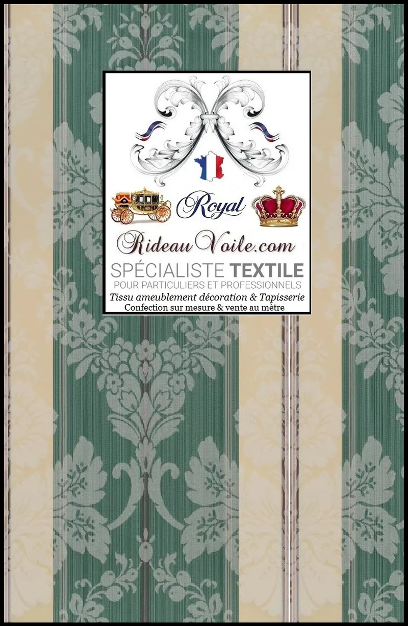 Tissu ameublement non feu architecte intérieur Baroque vert mètre rideau