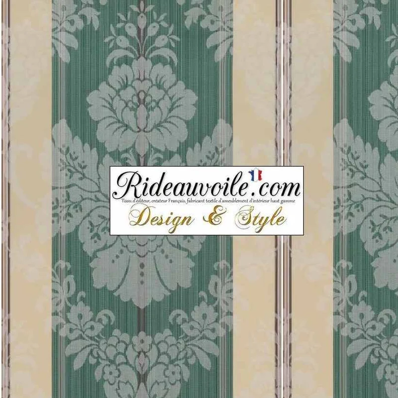 Tissu ameublement non feu architecte intérieur Baroque vert mètre rideau