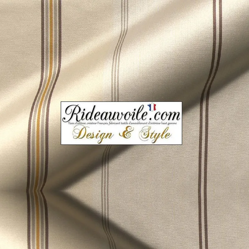 Tissu d'ameublement rayé ivoire M1 Damask 280cm Damasco rayures mètre rideau
