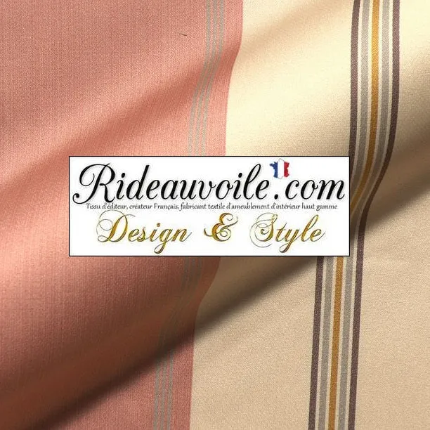 Tissu d'ameublement rayé rose M1 Damask 280cm Damasco rayures mètre rideau