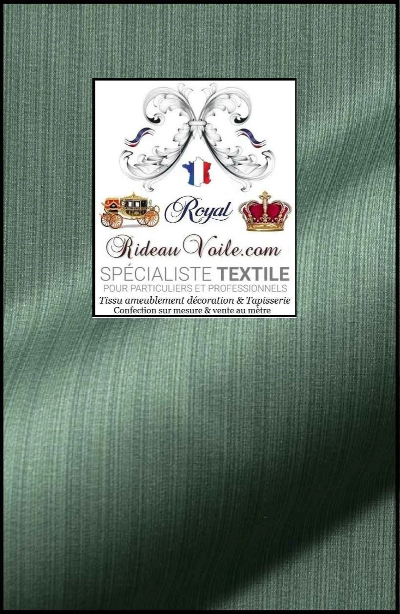 Non feu textile d'ameublement haute gamme Damasco vert mètre confection rideau