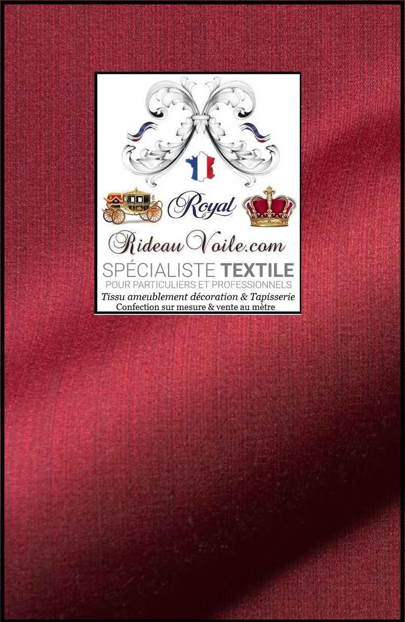 Maison d'éditeur textile ameublement haute gamme Damasco rouge mètre rideau