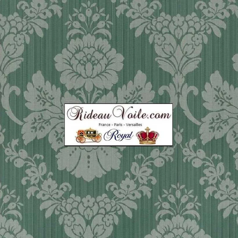 Damasco floral tapisserie Médaillon tissu ameublement ignifuge vert mètre