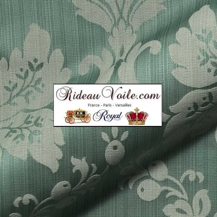 Damasco floral tapisserie Médaillon tissu ameublement ignifuge vert mètre