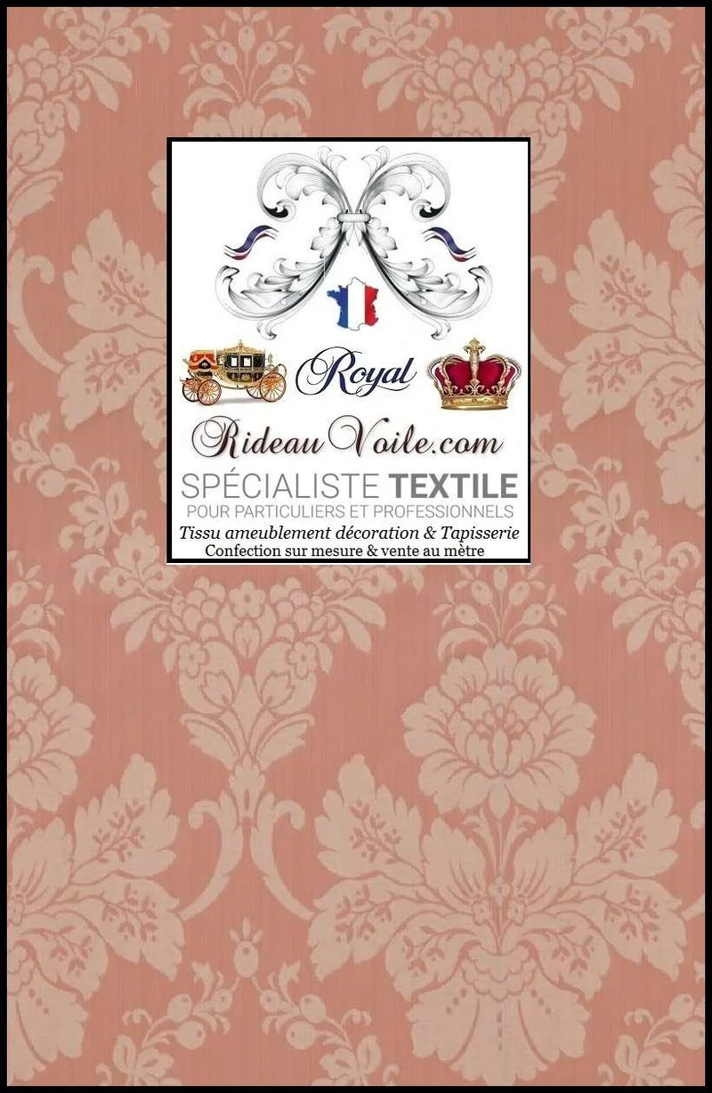 Damasco floral tapisserie Médaillon ameublement tissu ignifuge Rose mètre