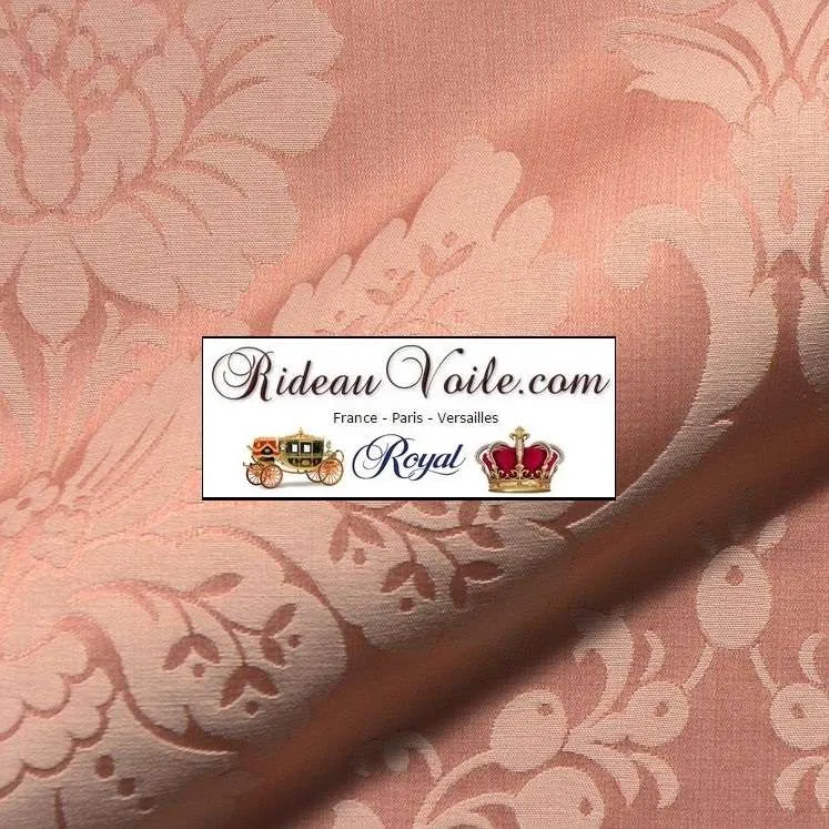 Damasco floral tapisserie Médaillon ameublement tissu ignifuge Rose mètre