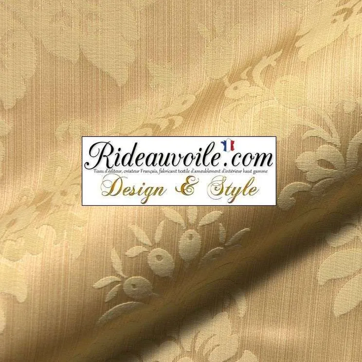 Damasco floral Or ameublement ignifuge mètre rénovation intérieur rideau