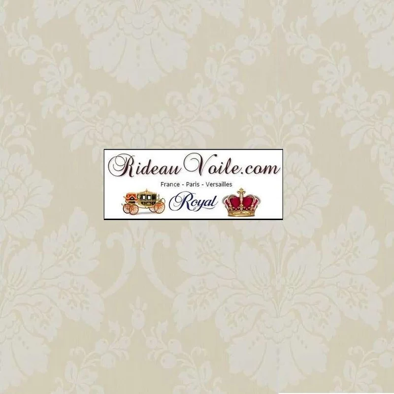 Tissu Damasco floral écru ameublement ignifuge mètre rénovation d'intérieur rideau