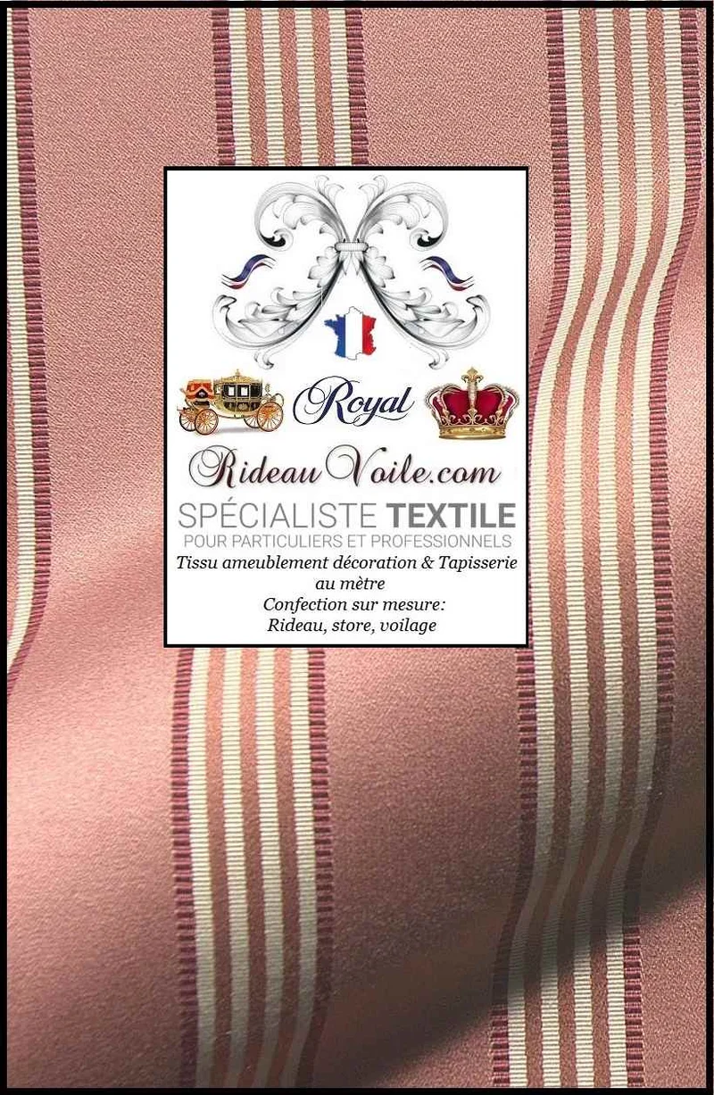 Architecte rénovation intérieur tissu jacquard satin rayé Rose mètre rideau