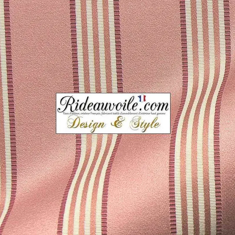 Architecte rénovation intérieur tissu jacquard satin rayé Rose mètre rideau