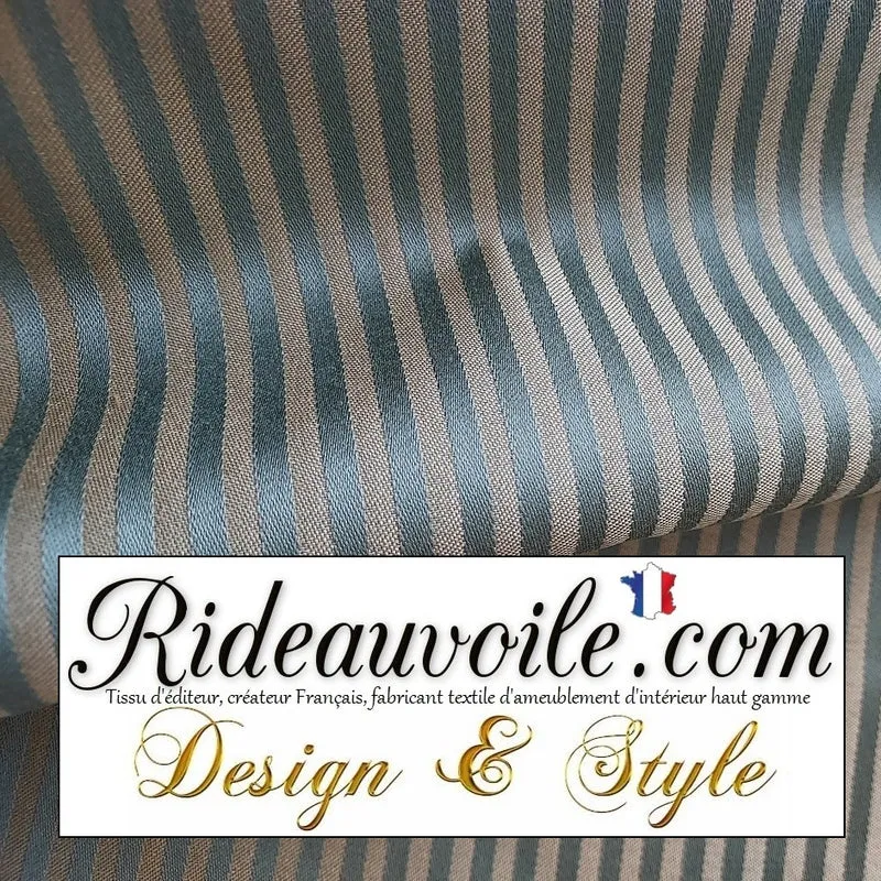 Agencement rénovation décoratrice Tissu Jacquard Baroque Or & vert olive mètre