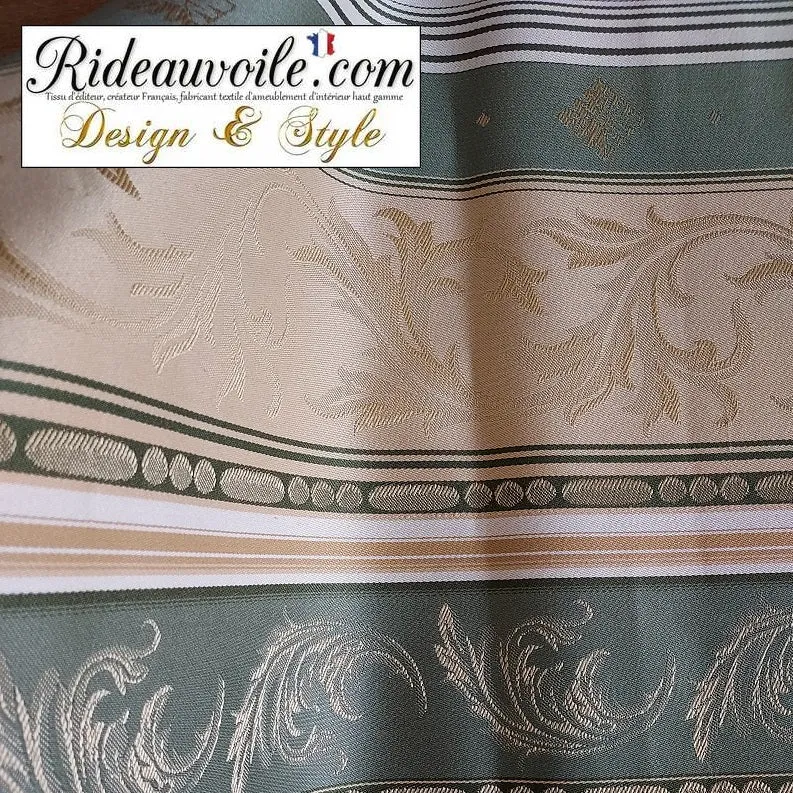 Boutique Jacquard Baroque Or vert Empire mètre & confection rideau