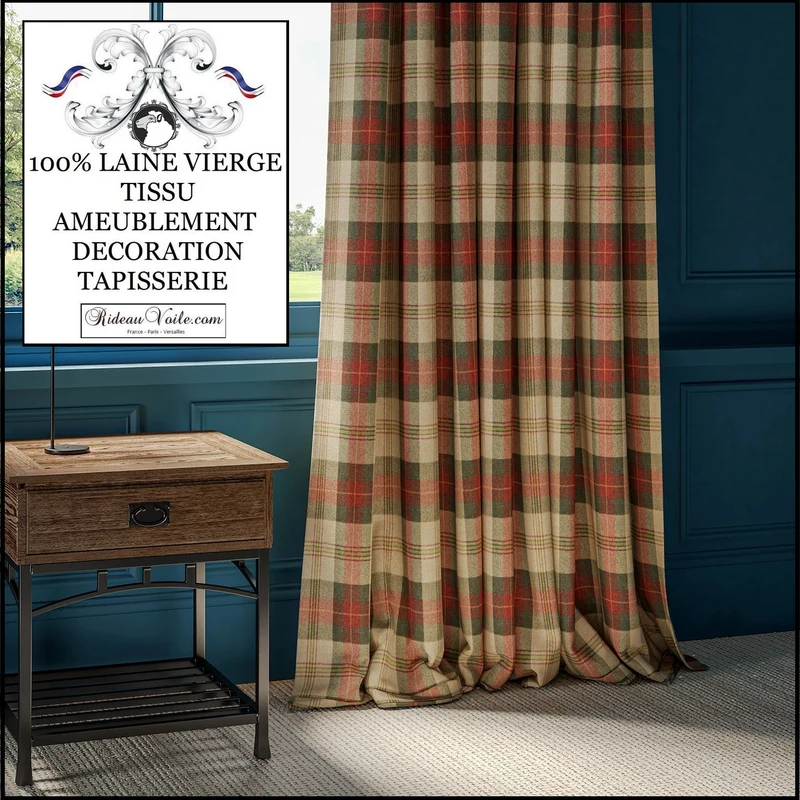 Tissu Laine d'ameublement Tartan carreaux wool interior'home