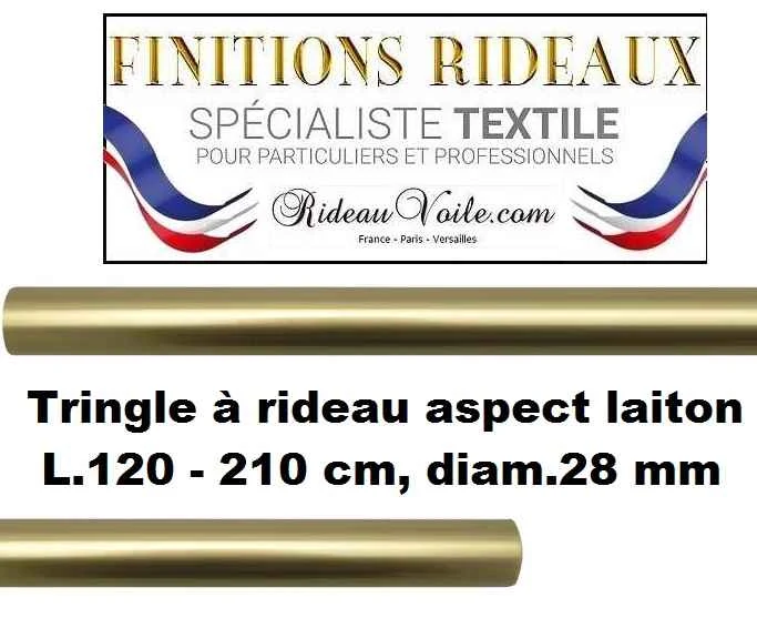 Tringles barres Laiton métal réglables 120 à 210cm support rideaux
