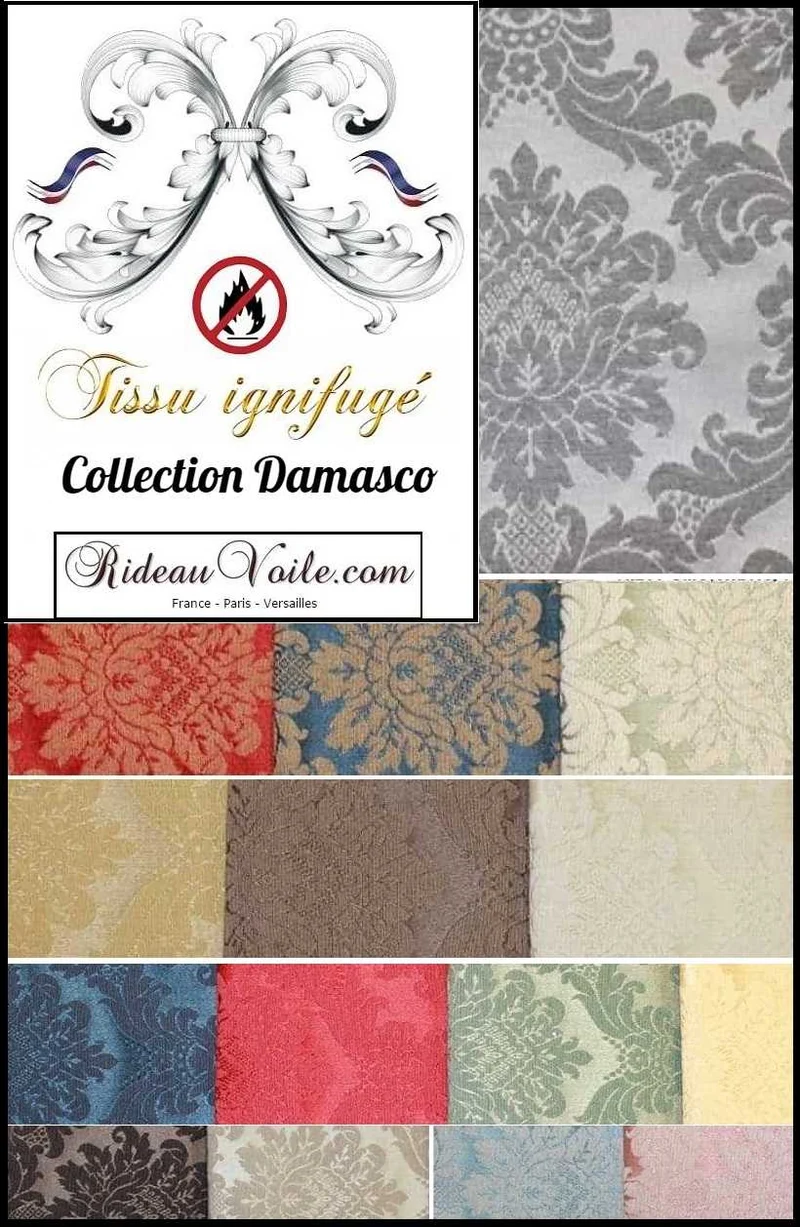 Damasco 280cm classique ameublement d'intérieur Non-feu M1 Ignifuge