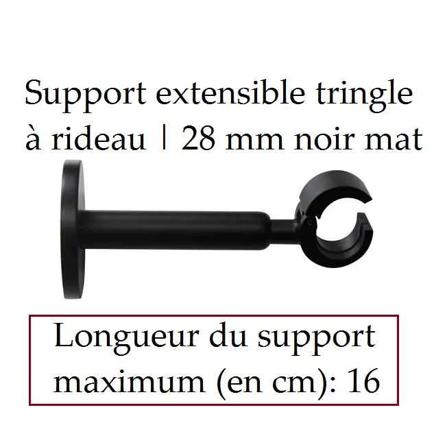 Boutique accessoires rideaux tringle barre support fixation mur noir