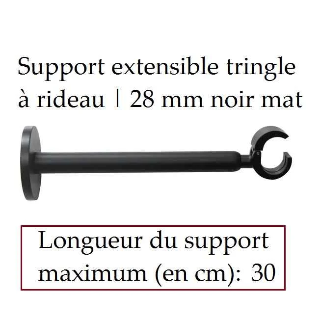 Accessoires rideaux tringle barre support extensible fixation mur noir