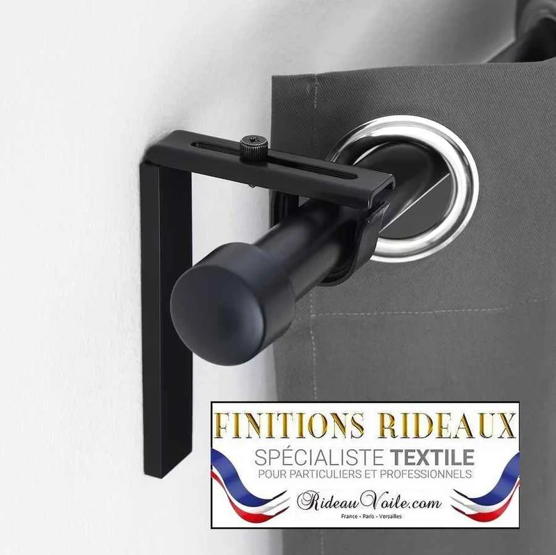 Tringles barres noir métal réglables 120 à 210cm support rideaux