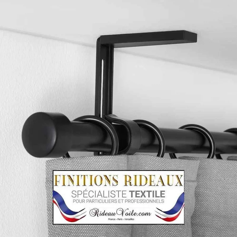 Tringles barres noir métal réglables 120 à 210cm support rideaux