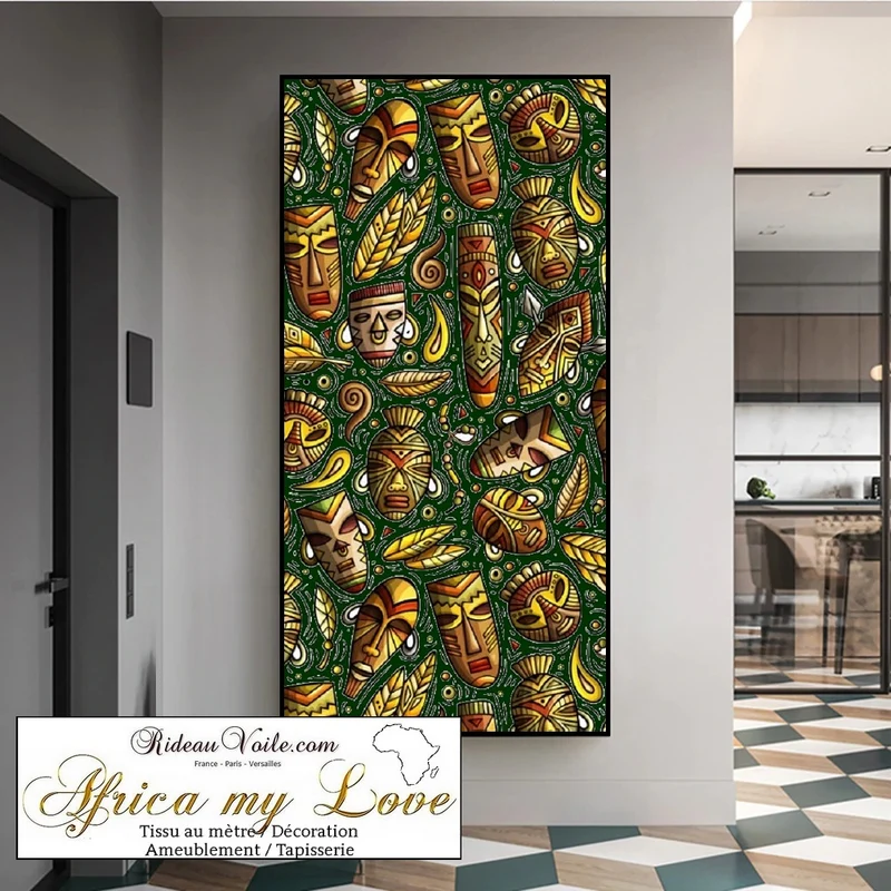 Tissu motif Africain Wax mètre rideau voilage déco Black Interior Design African American