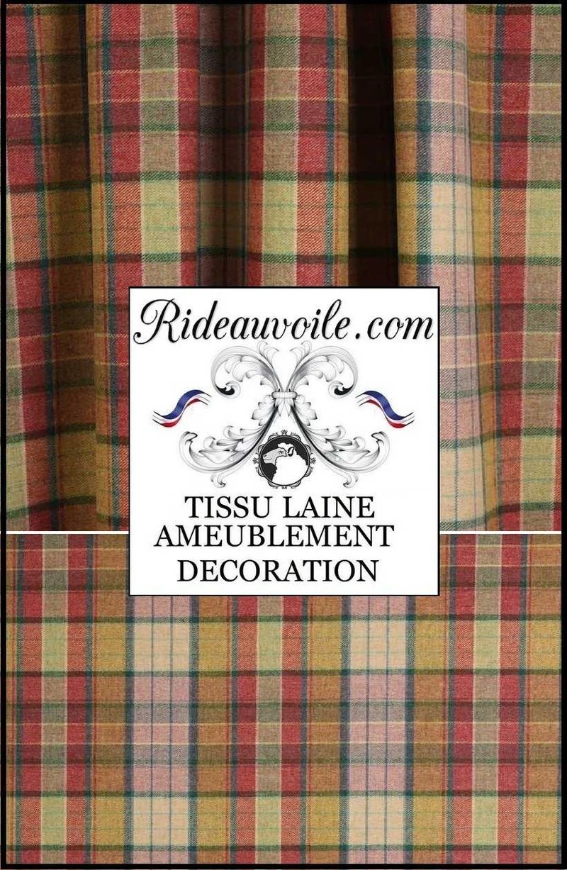 Décoration tapisserie Laine carreaux tartan au mètre rideau store bateau