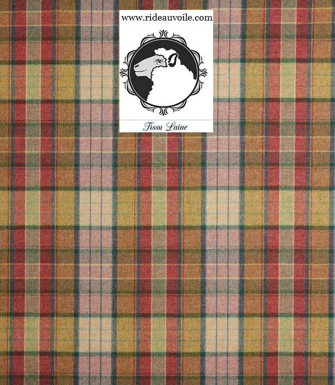 Décoration tapisserie Laine carreaux tartan au mètre rideau store bateau