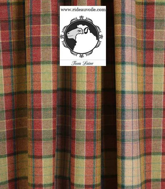 Décoration tapisserie Laine carreaux tartan au mètre rideau store bateau