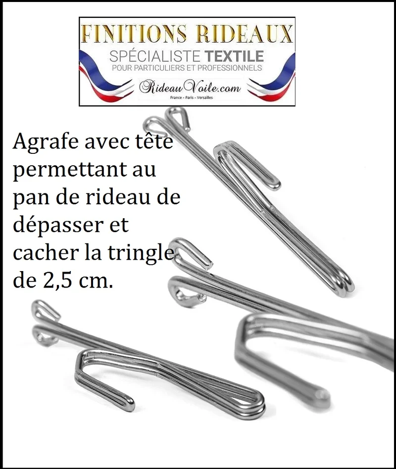 Comment choisir crochet à rideau plis flamand agrafe 1 branche avec tête