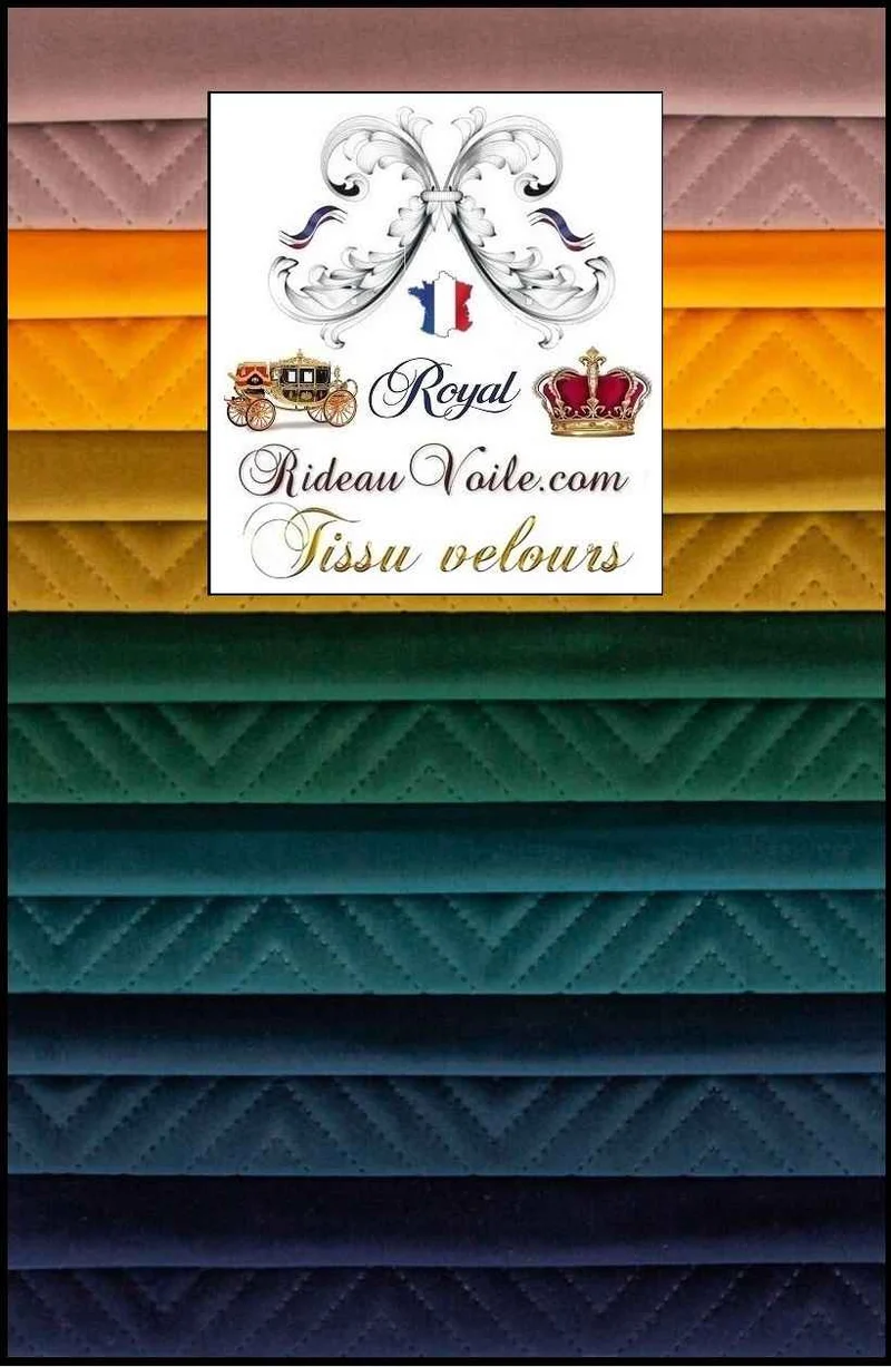 Confection rideau Tapisserie Canapé Tissu ameublement Velours motif Chevron mètre