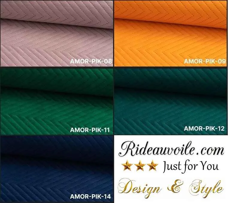 Confection rideau Tapisserie Canapé Tissu ameublement Velours motif Chevron mètre