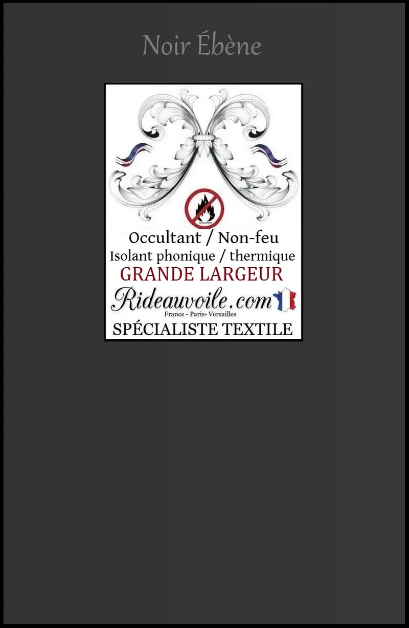 Tissu noir AMEUBLEMENT occultant isolant thermique phonique mètre rideau M1