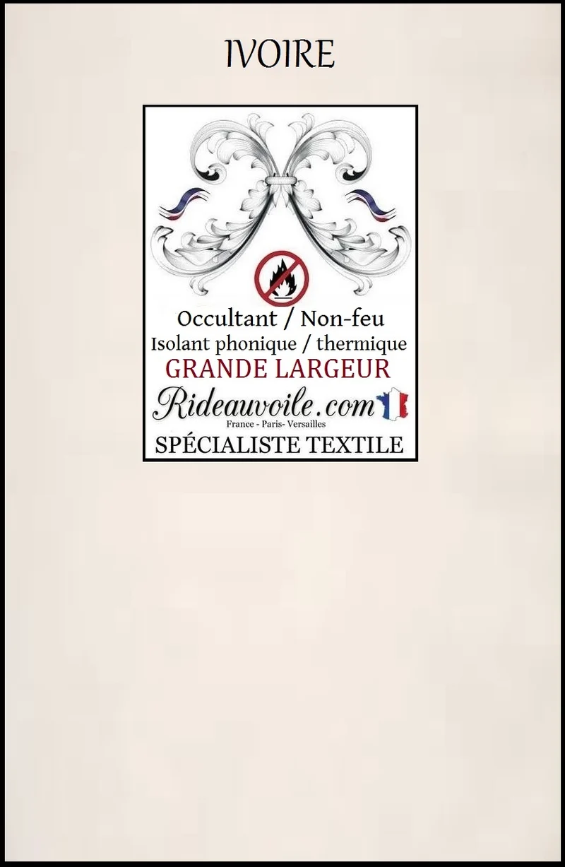 Tissu IVOIRE occultant isolant thermique phonique 290cm mètre rideau M1