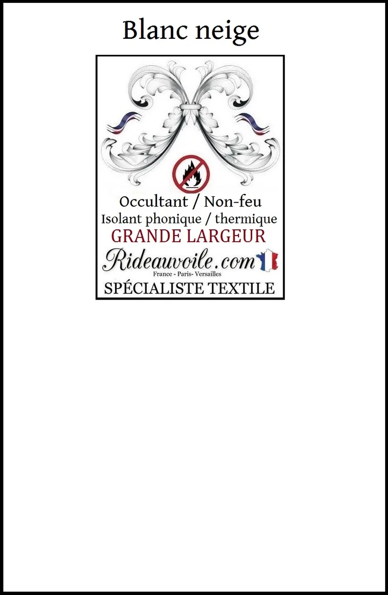 Tissu blanc occultant isolant thermique phonique acoustique mètre rideau 290cm