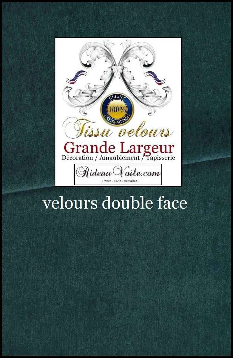 Achat velours ameublement bleu double face rideau grande largeur 300cm mètre