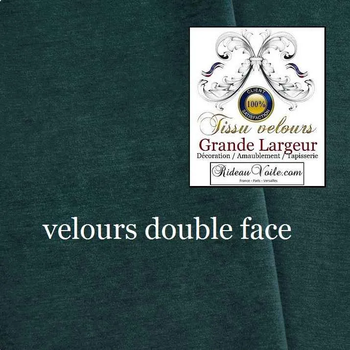Achat velours ameublement bleu double face rideau grande largeur 300cm mètre