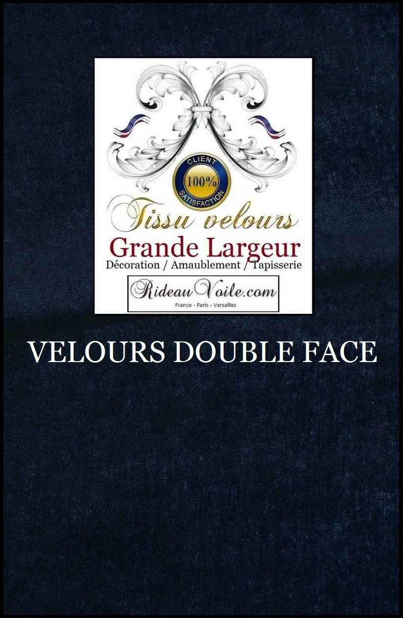 Velours ameublement bleu foncé double face rideau grande largeur 300cm mètre