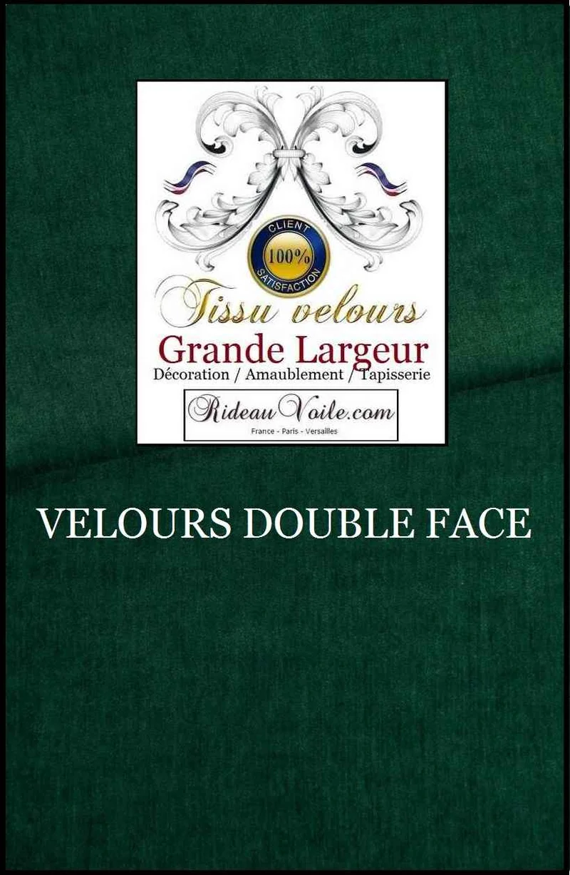 Tissu Velours ameublement vert double face rideau grande largeur 300cm rideau