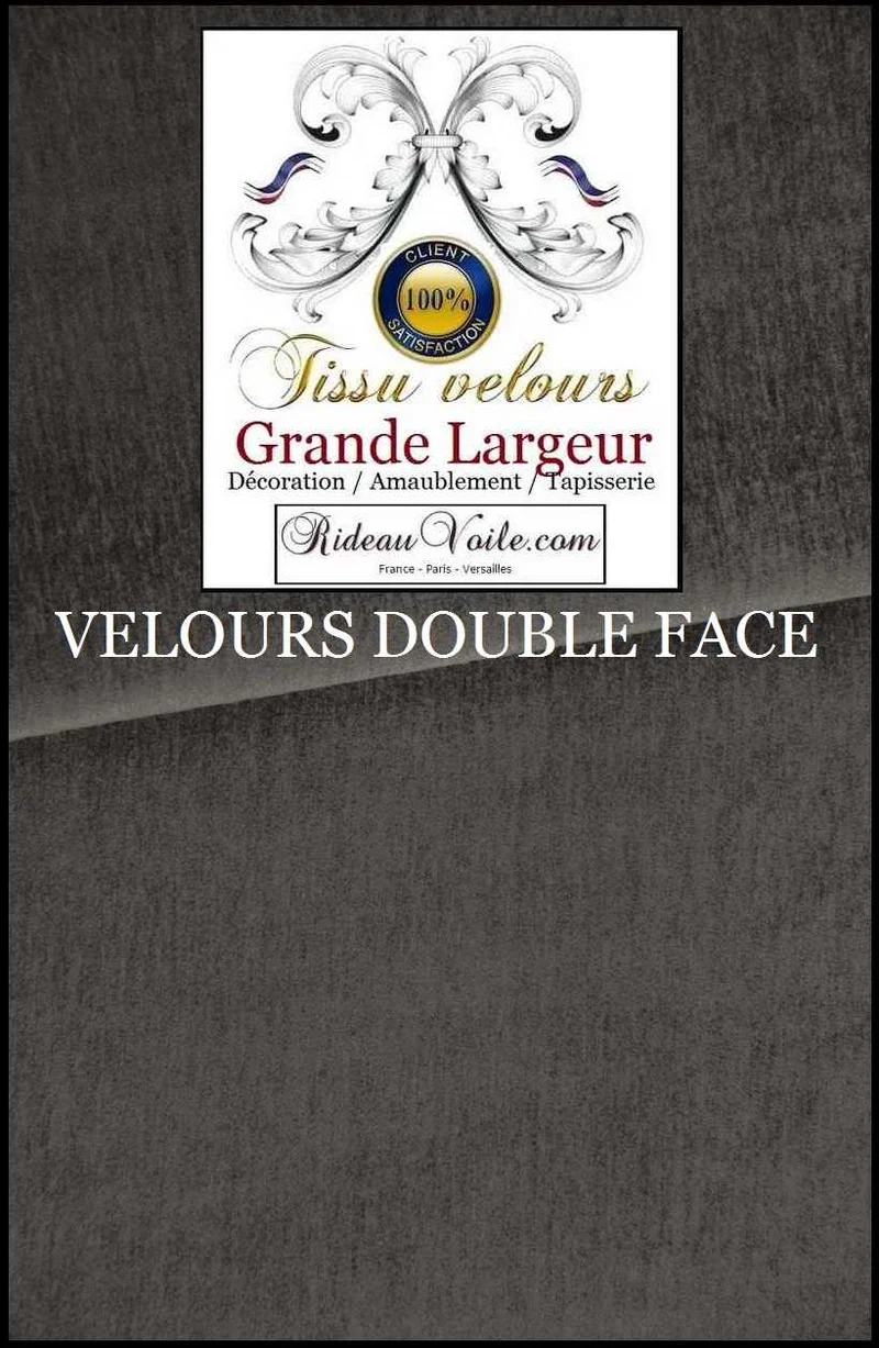 Comment acheter Velours ameublement gris double face grande largeur 300cm