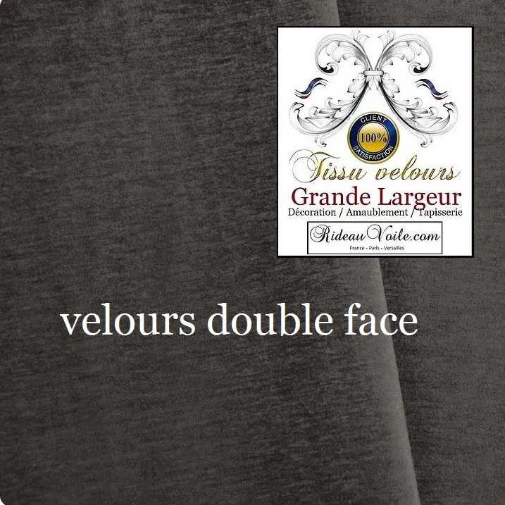 Comment acheter Velours ameublement gris double face grande largeur 300cm