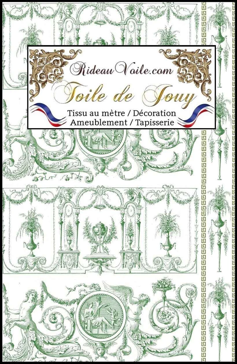 Tissus d'ameublement d'intérieur Toiles de Jouy vert mètres Éditeur textile rideau