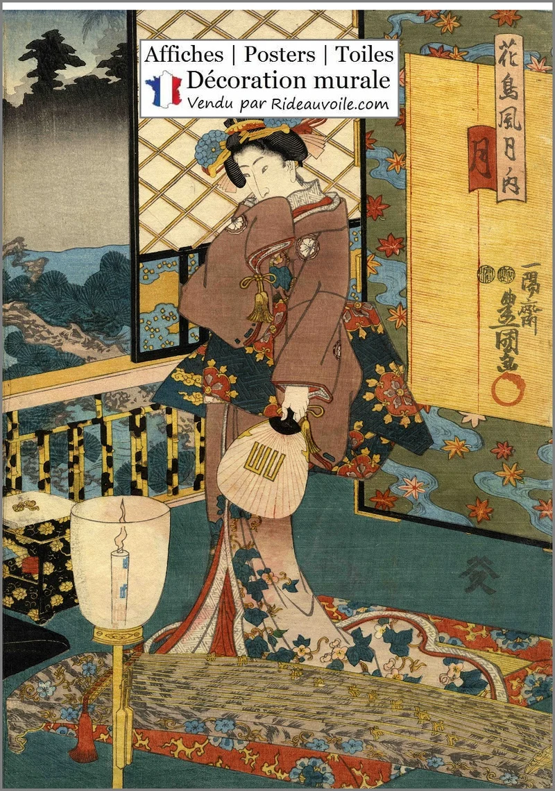 Affiche Poster Toile tableau Estampe Geisha Japonaise décoration galerie art