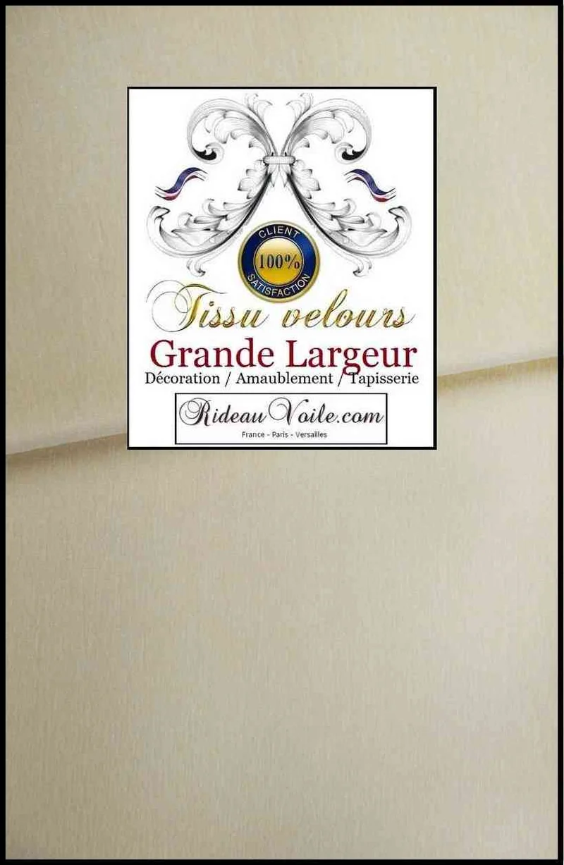 Velours ameublement ivoire double face grande largeur 300cm tissu mètre