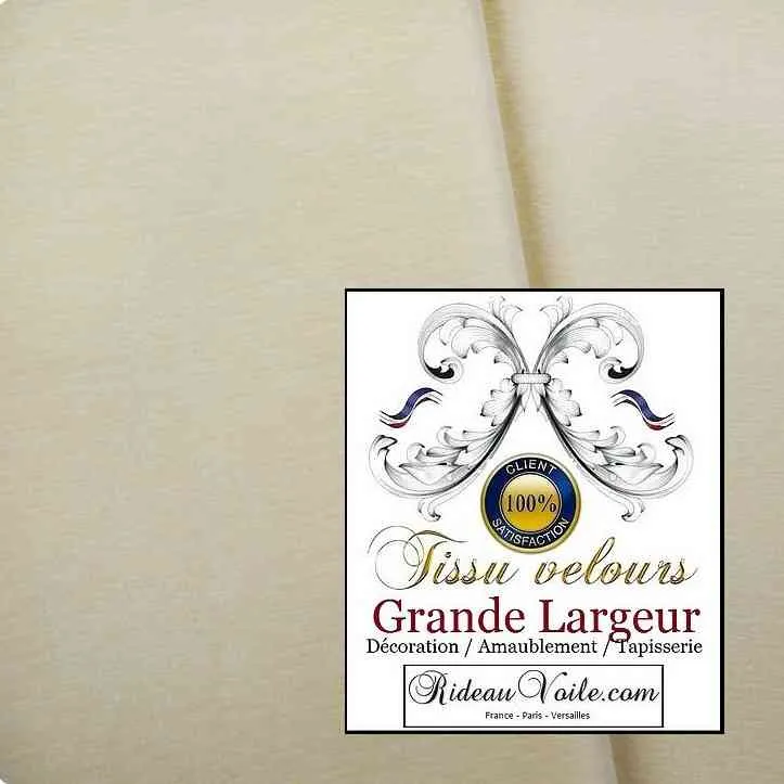 Velours ameublement ivoire double face grande largeur 300cm tissu mètre